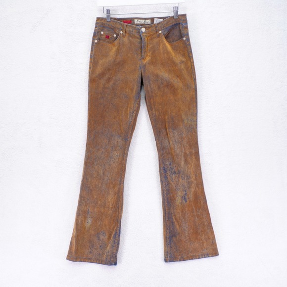 Paris Blues Soulmate Brown Blue Mottled Denim Jeans -9- Juniors 29 / 31 Mid Rise - Picture 1 of 10